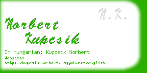 norbert kupcsik business card